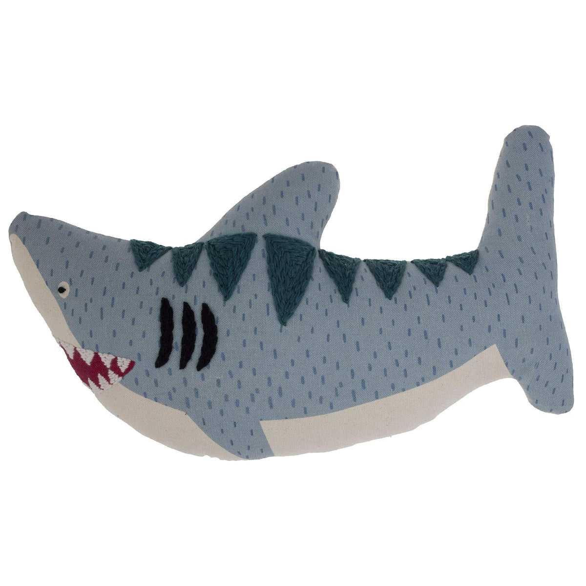 Stephen Joseph Pillow, 17 inches (L) x 12 inches (W) x 4 inches (H), Shark