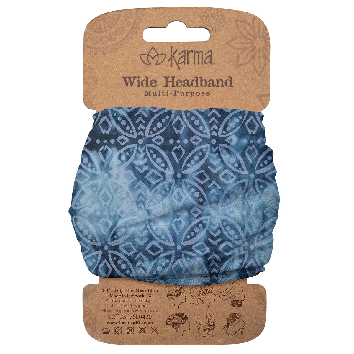 Karma Hairband, 1 Count (Pack of 1), INDIGO MEDALLION