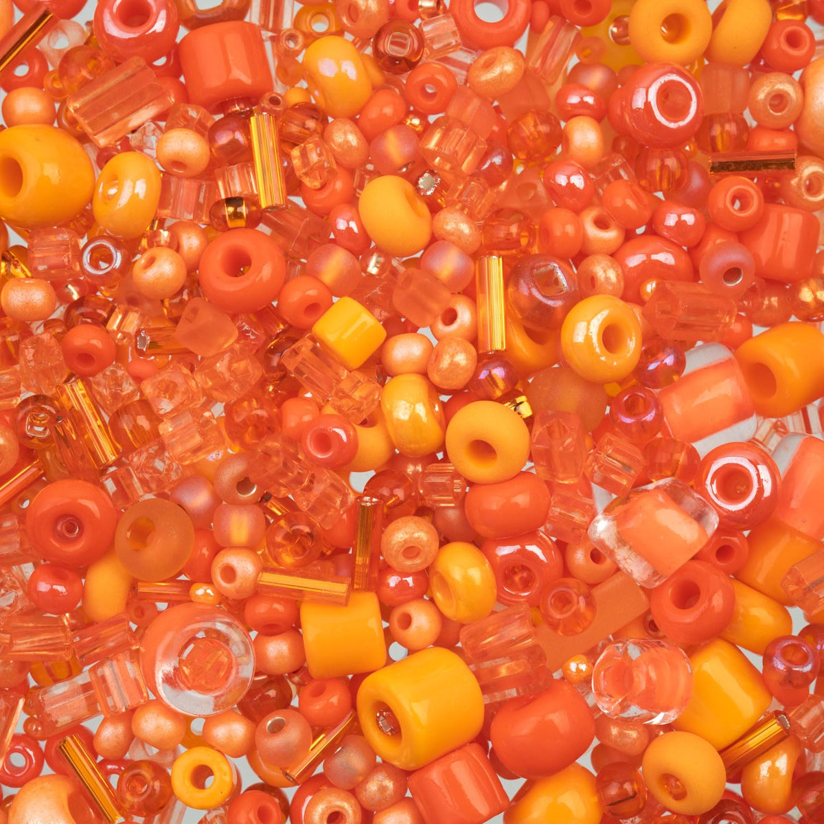 John Bead Craft Bead, Assorted, Orange Assorted Mix