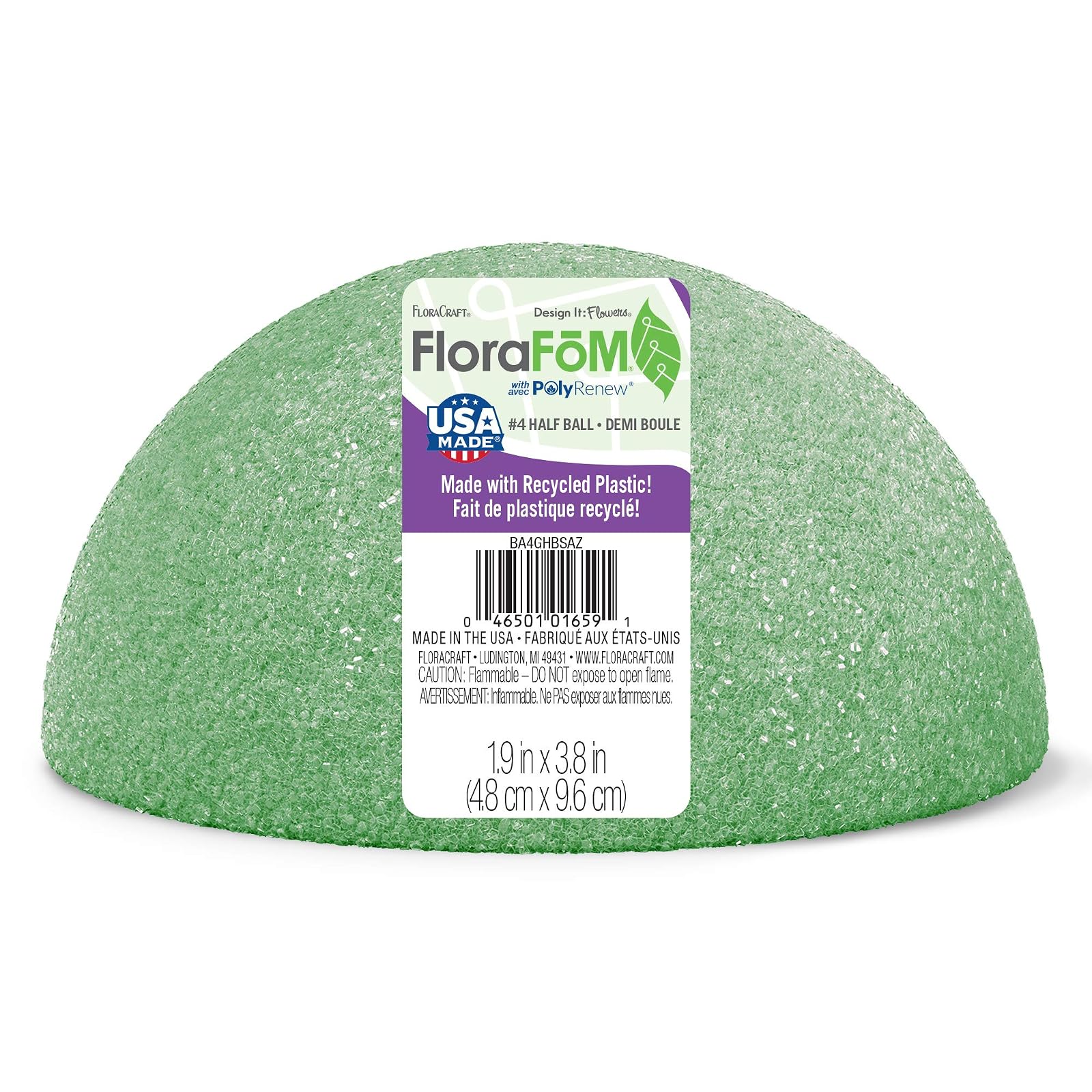 FloraCraft FloraFM Half Ball 1.9 Inch x 3.8 Inch Green