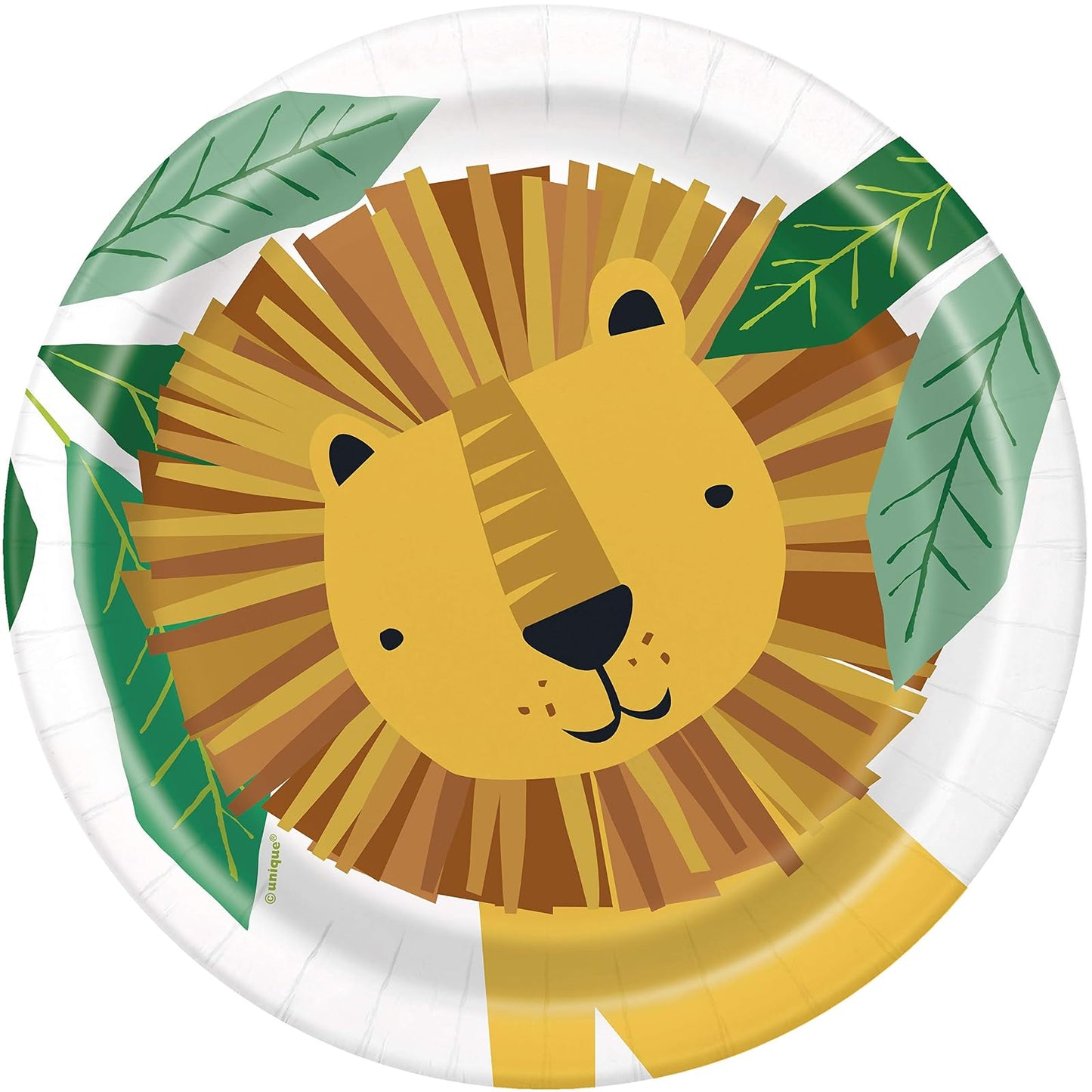 Unique Industries Animal Safari Lion Round Dessert Plates I 8 Pcs.