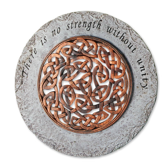Roman Unity Strength Bronze Endless Knot 12 Inch Polyresin Decorative Stepping Stone