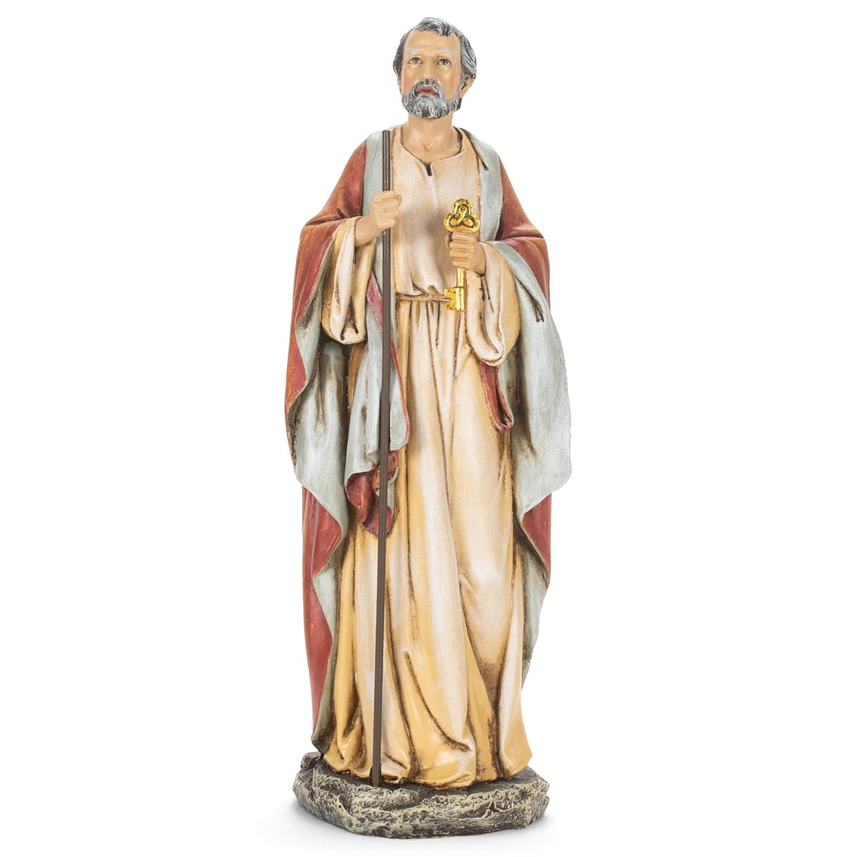 Roman Joseph's Studio Resin Saint St Peter with Keys of Heaven Figure Statue, 10 Inch