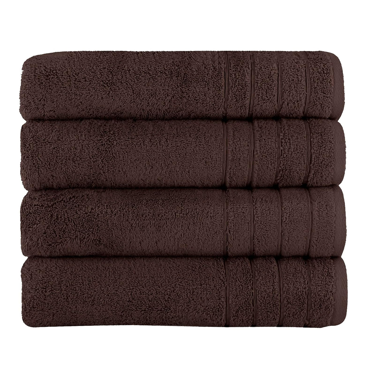 Towels Beyond Towel, 4-Piece Hand Towel Set, Chocolate