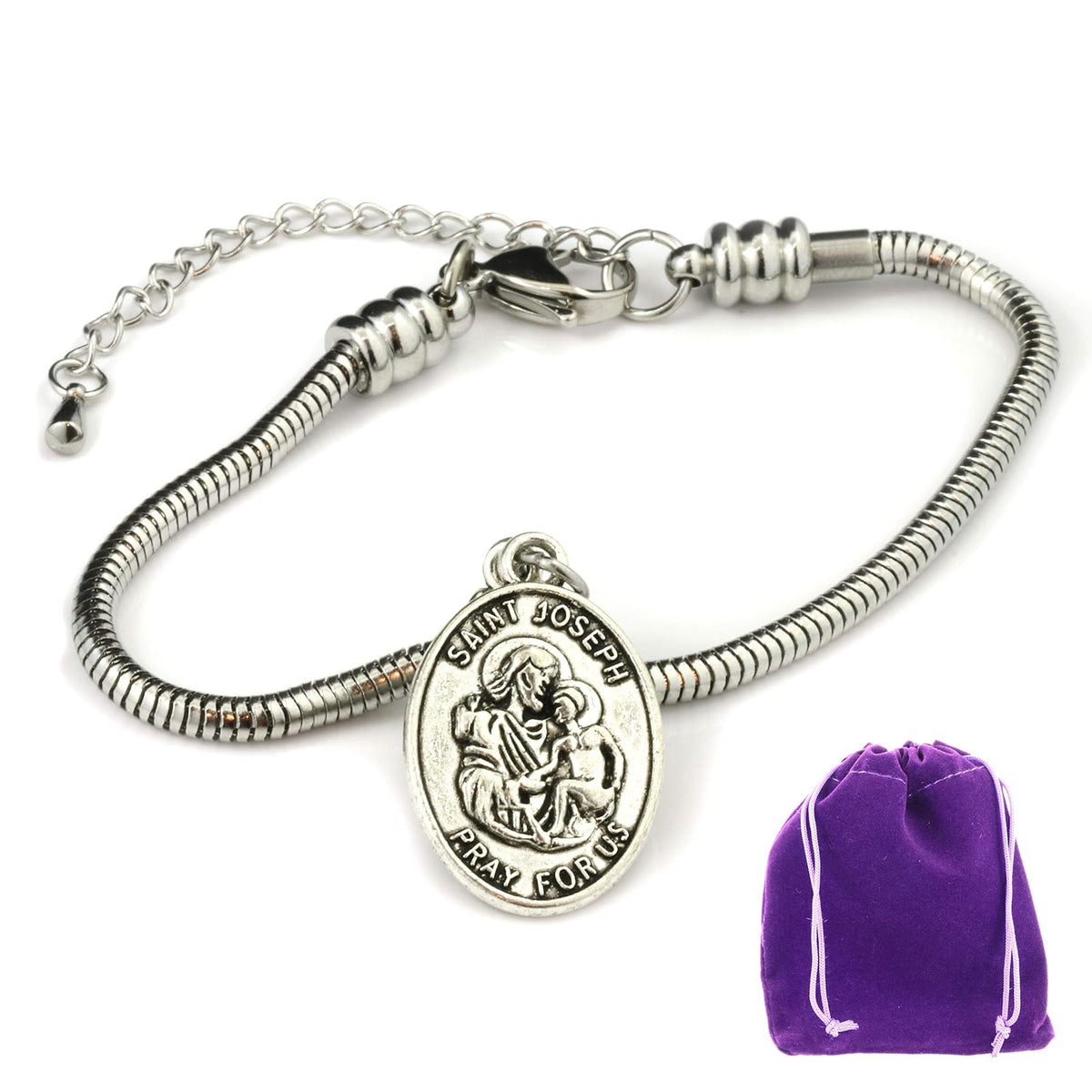Dave The Bunny Bracelet, 10 inch, silver