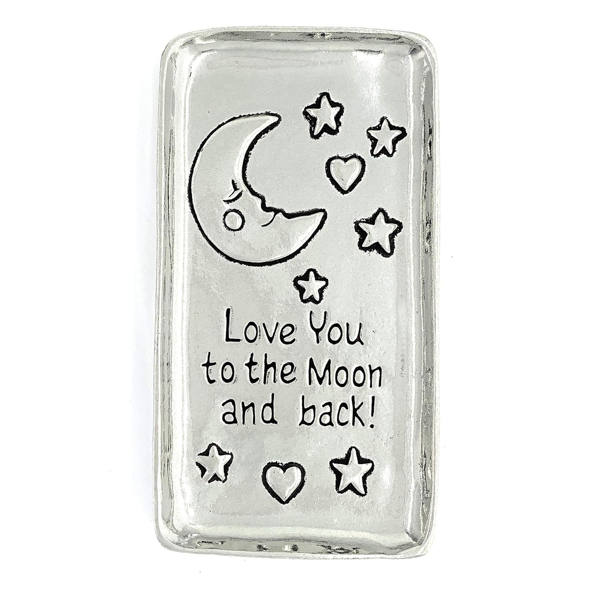 Basic Spirit Love to Moon Pewter Small Tray Trinket Dish Ring Holder Gift Box