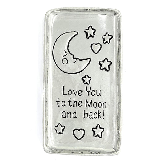 Basic Spirit Love to Moon Pewter Small Tray Trinket Dish Ring Holder Gift Box