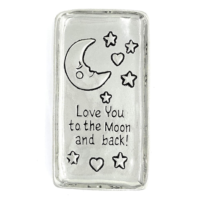 Basic Spirit Love to Moon Pewter Small Tray Trinket Dish Ring Holder Gift Box