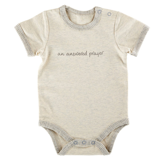 Creative Brands Stephan Baby Inspirational Heather Snapshirt-Style Diaper Cover, Answered Prayer, Gray/Cream, 0-3 Months