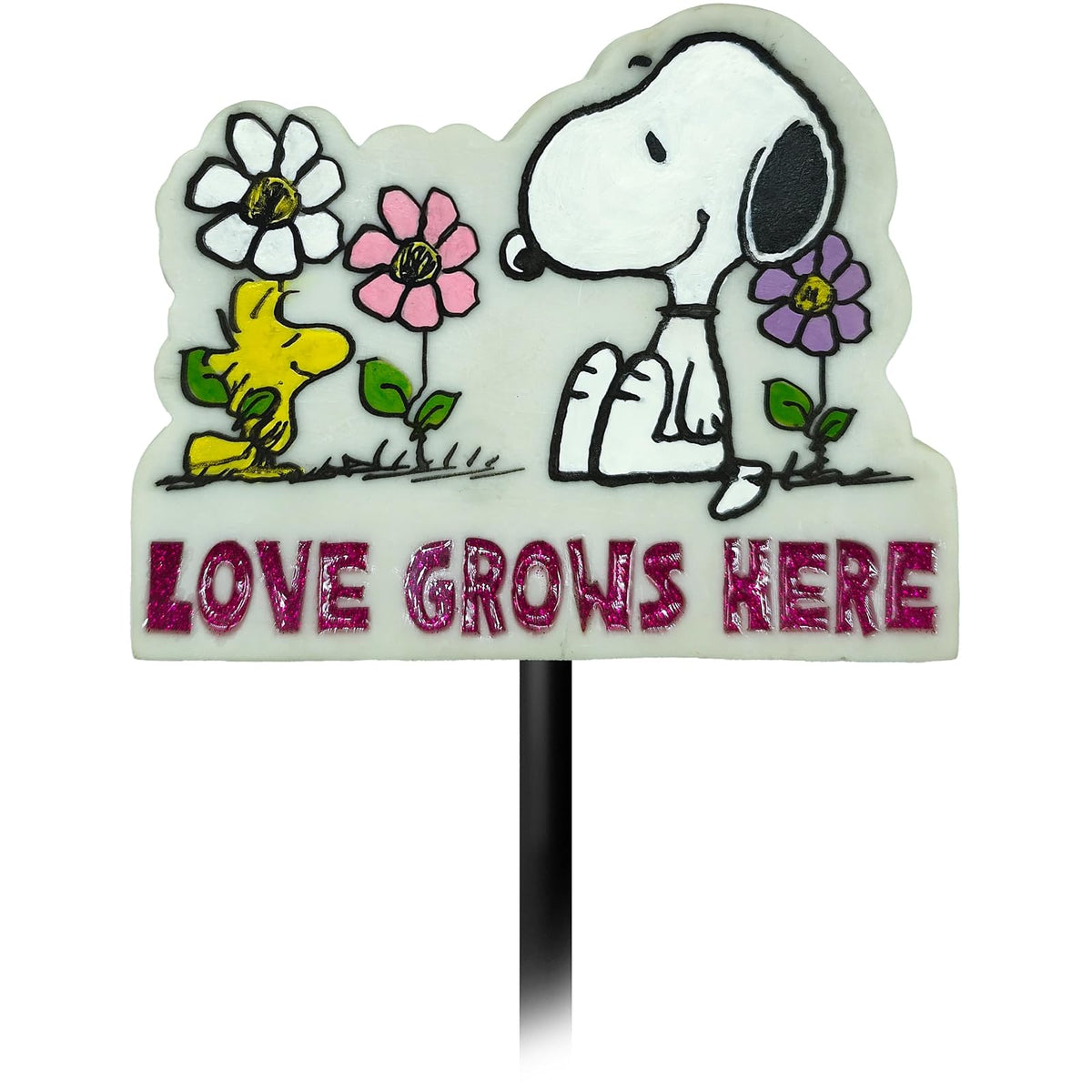 Spoontiques Decorative Signage, 28" H x 5.75" W x 0.5" D, Peanuts Love Grows