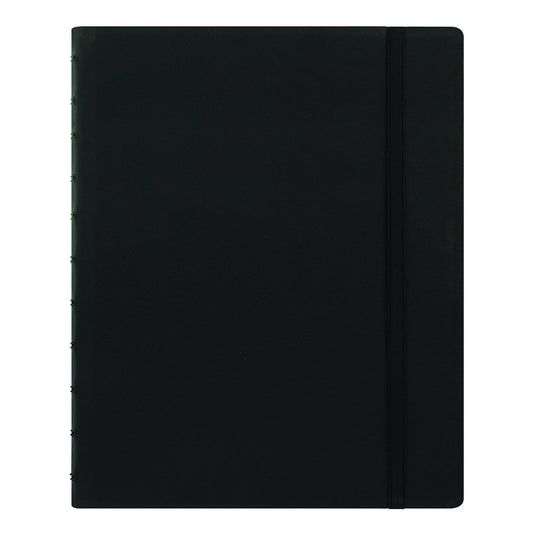 Rediform Filofax REFILLABLE NOTEBOOK CLASSIC, 10.8" x 8.5" Black - Elegant leather-look cover with moveable pages - Elastic closure, index, pocket and page marker (B115101U), Letter Size
