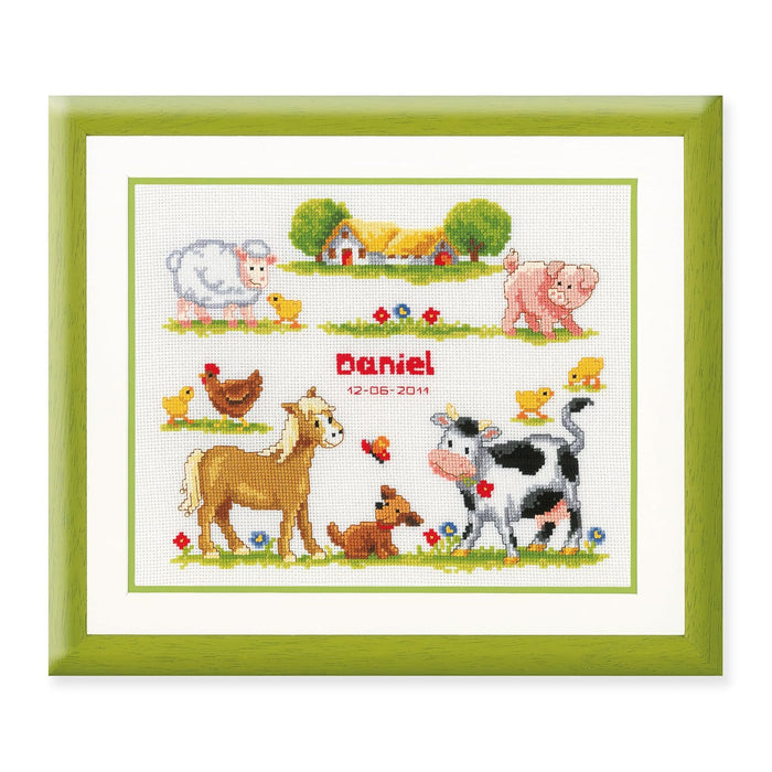 Vervaco Counted Cross Stitch Kit Farm Animals 10.8‚Ä≥ x 9.2‚Ä≥