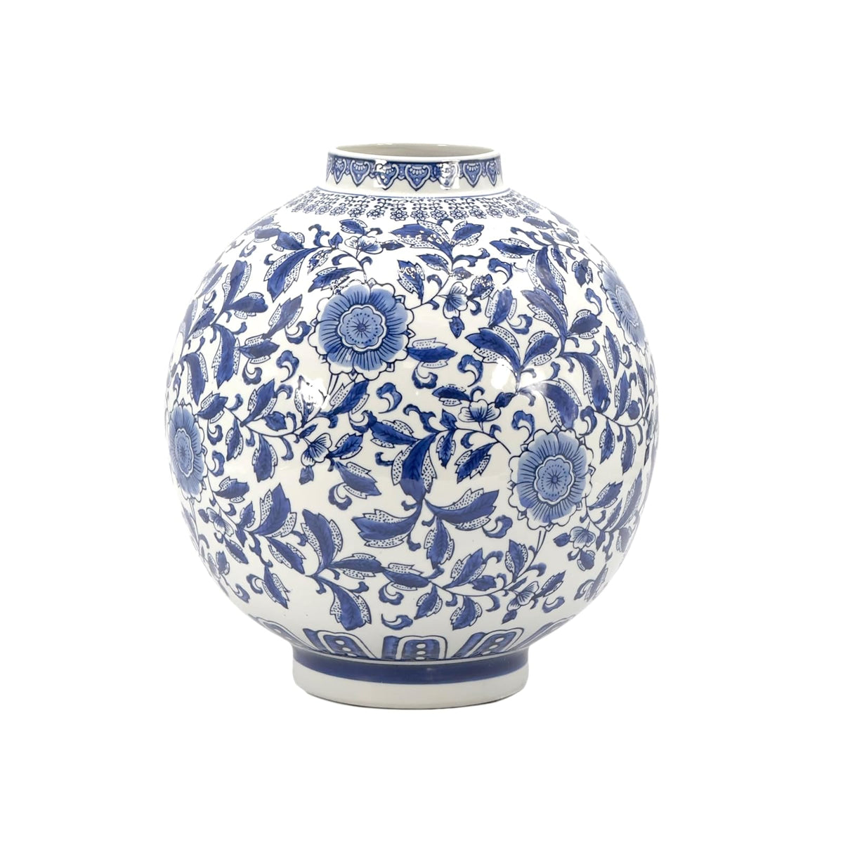 Galt International Vase, 12", Blue & White