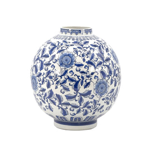 Galt International Vase, 12", Blue & White