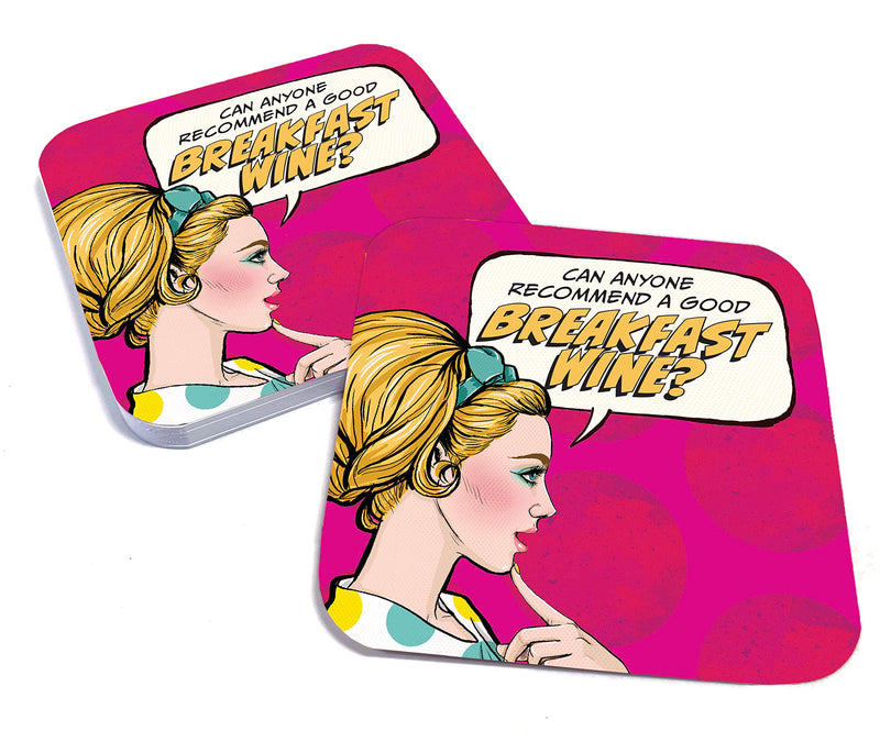 Paper Coasters for Drinks, Set of 20, Recyclable/Disposal, Funny Bar Accessory - Wine Inspired