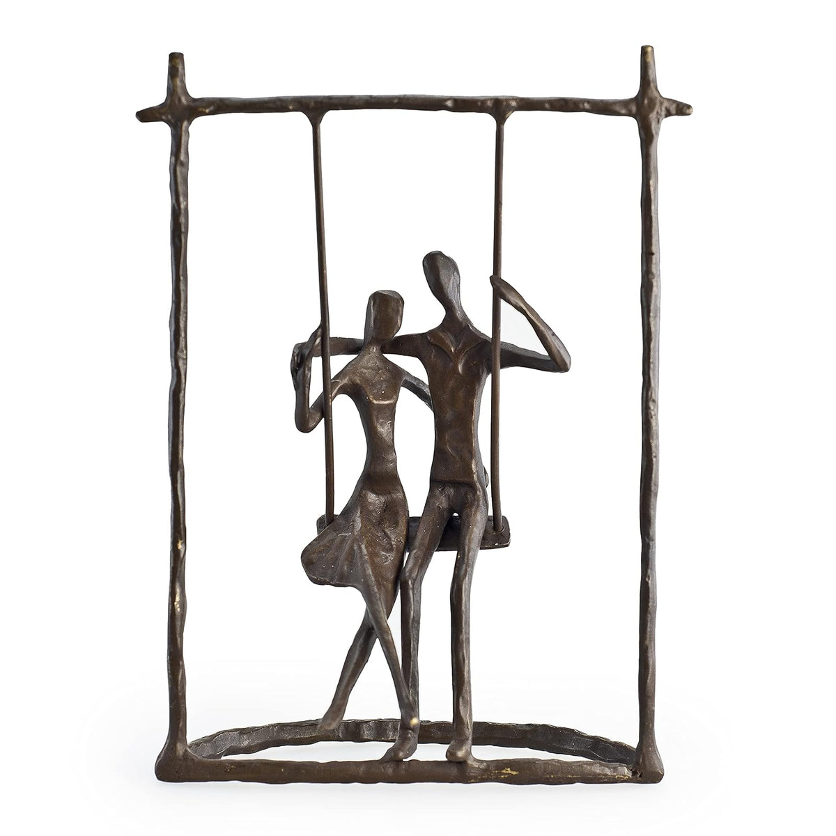 Danya B. Contemporary Metal Art Shelf D‚Äö√†√∂¬¨¬©cor - Cast Bronze Sculpture - Couple on a Swing for Home and Office Decor, Makes Great Anniversary, Wedding and Valentine's Day Gift