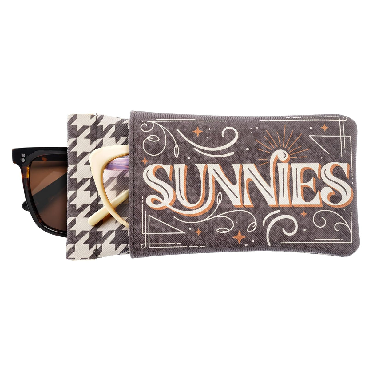 Karma Eyeglass Case, Medium, Brown
