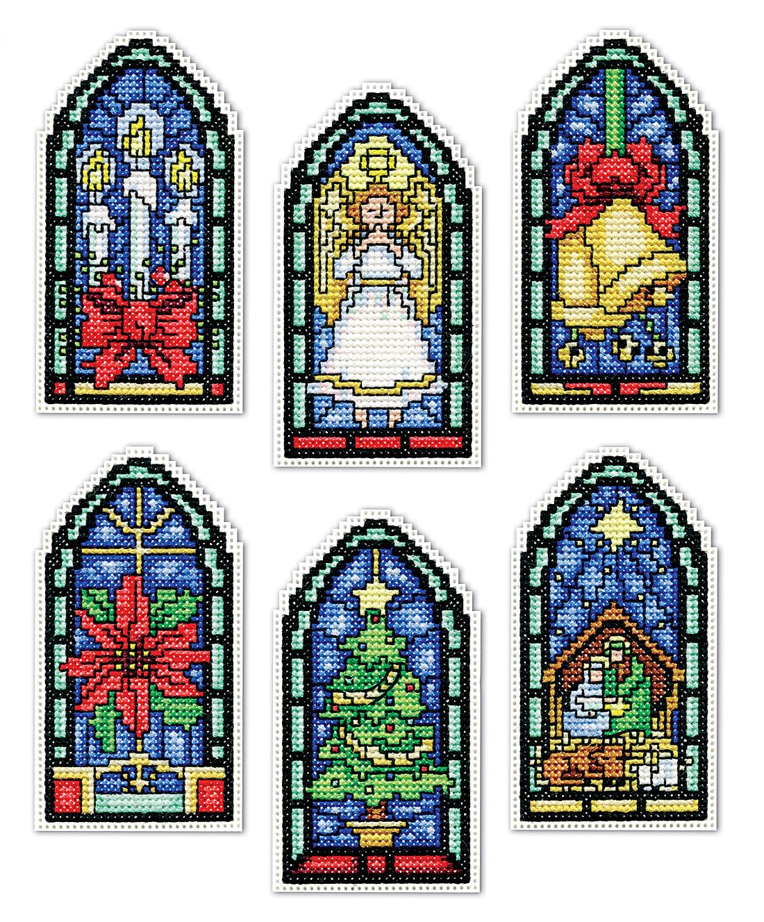 Design Works Crafts Count Plastic Canvas Kit ~ STAINED GLASS Ornaments #5909