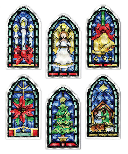 Design Works Crafts Count Plastic Canvas Kit ~ STAINED GLASS Ornaments #5909