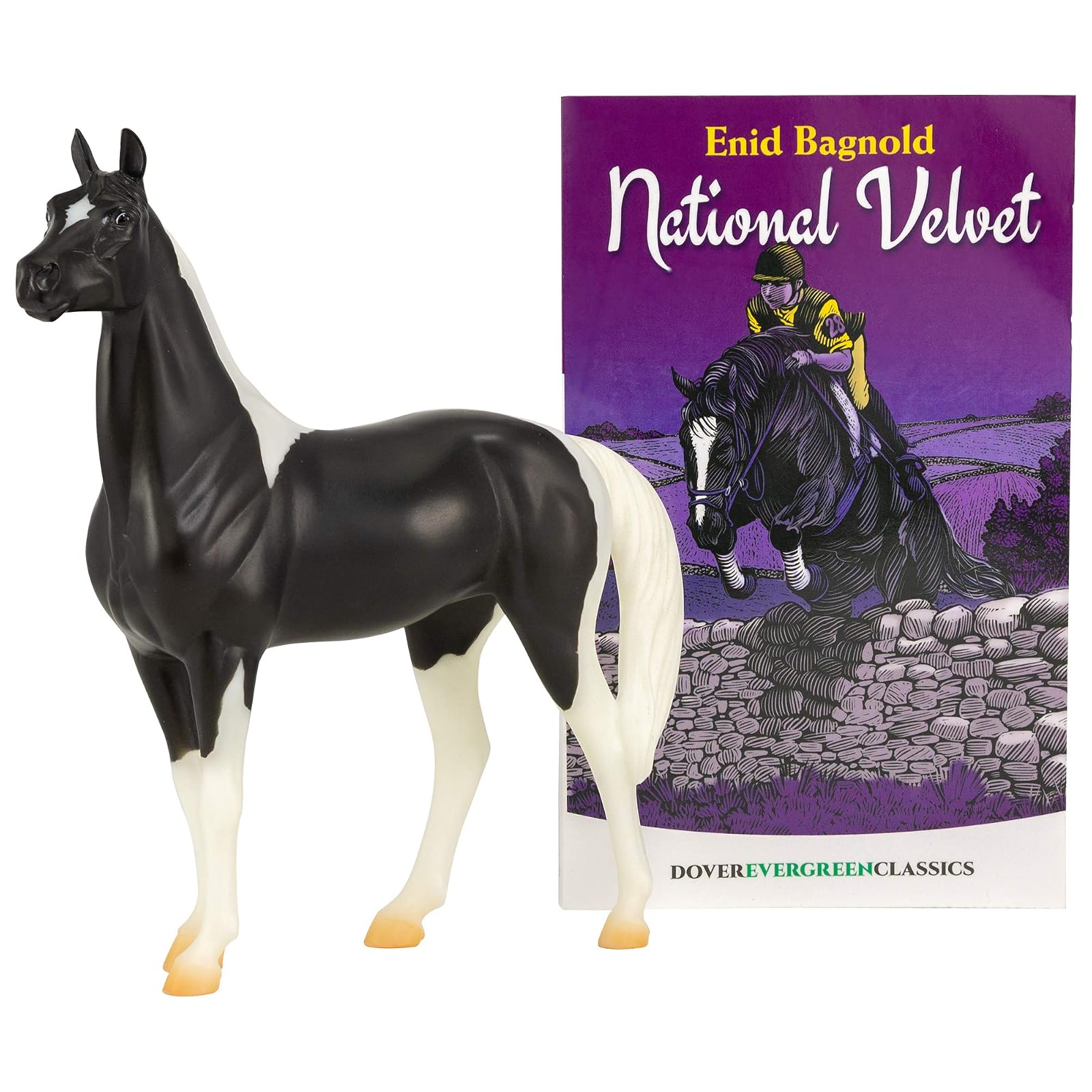 Breyer Horses Breyer Freedom Series National Velvet Horse and Book Set Book Series | 1:12 Scale Freedom Series Horse | Model #6180,Black and White