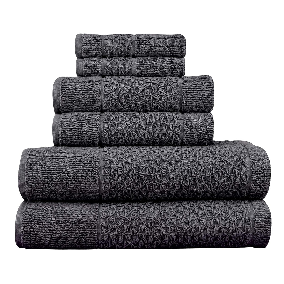 Classic Turkish Towels Towel, 6-Piece Towel Set, Grey