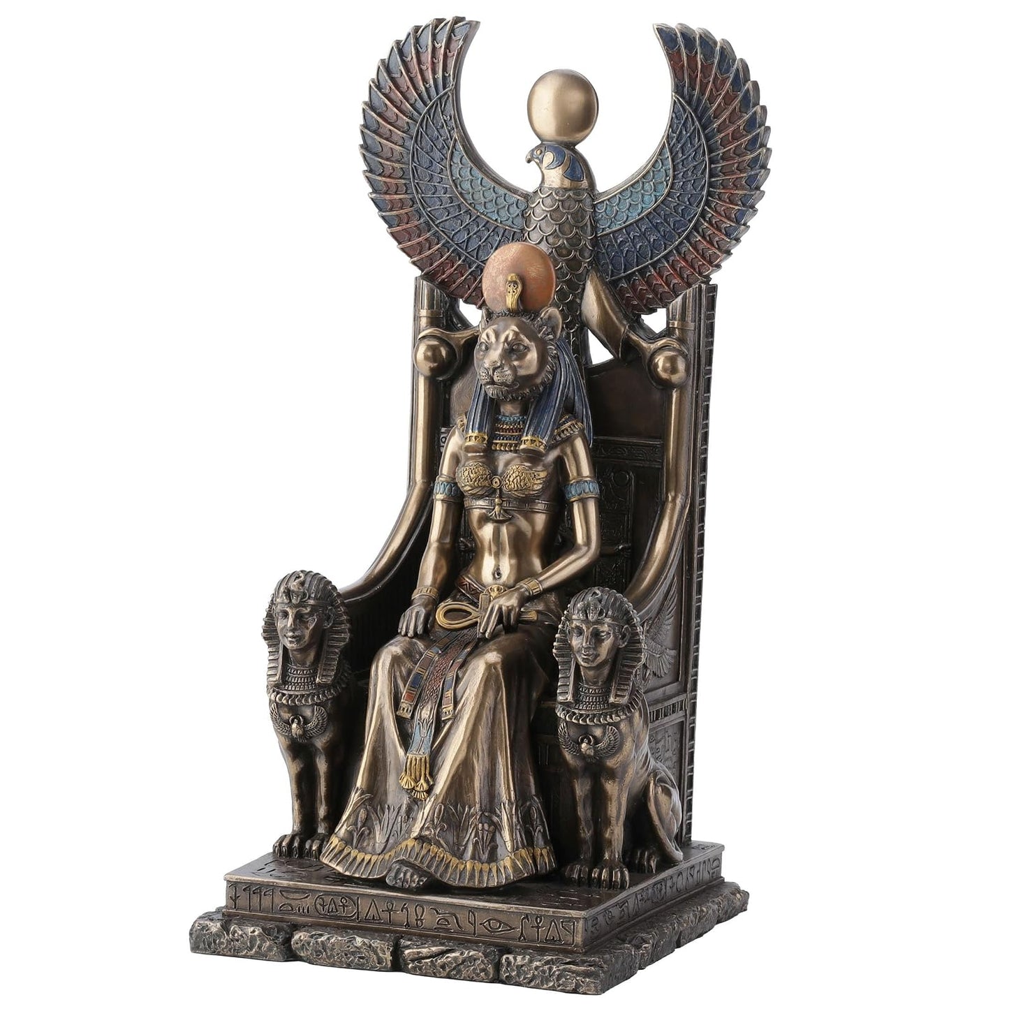 Unicorn Studio Resin Statues Ancient Egyptian Goddess Of Healing Sekhmet Sitting On Throne Statue 5 X 11 X 5 Inches Brown