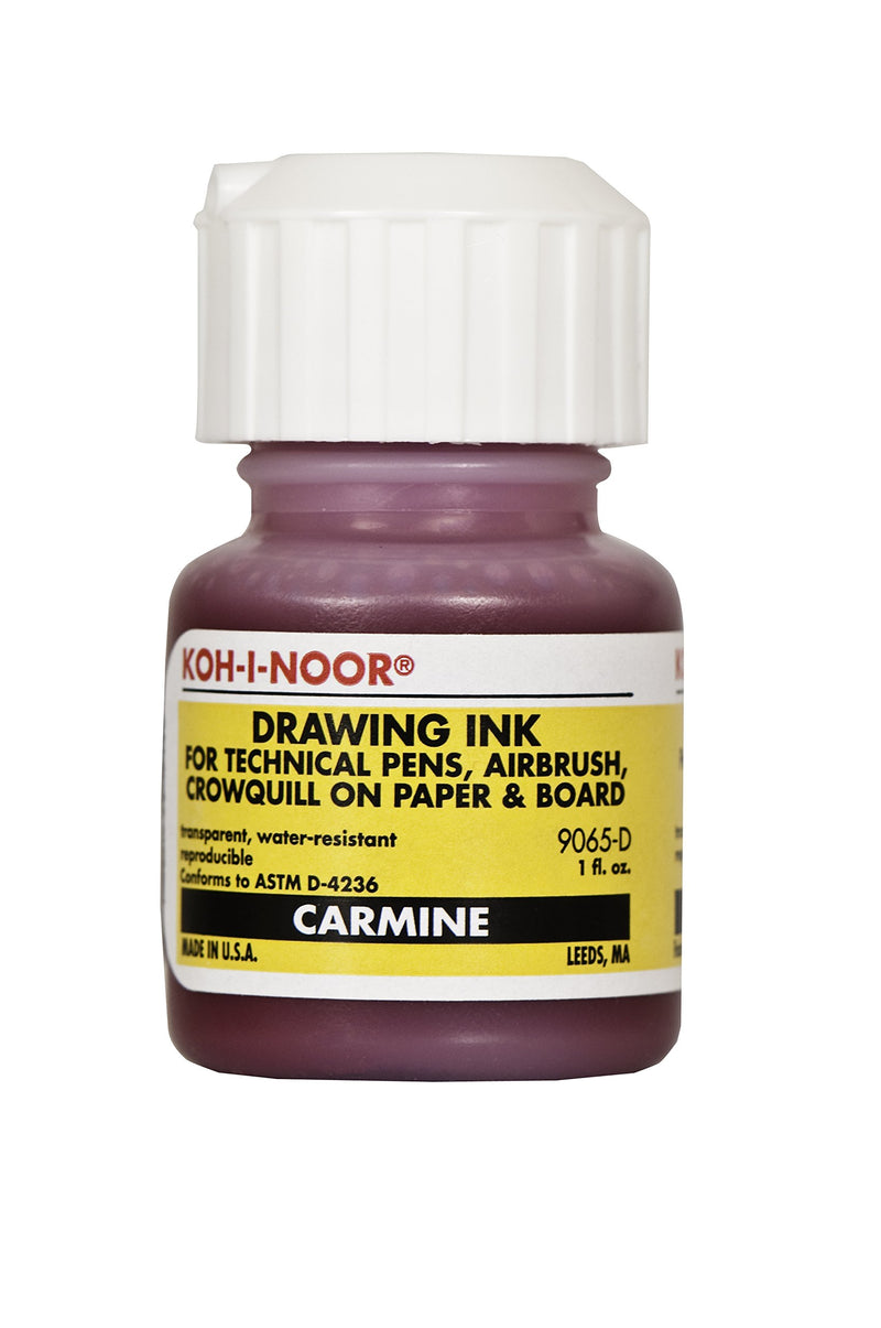 Koh-I-Noor Pigment-Based Drawing Ink, 1 oz Bottle, Carmine (9065D.CAR)