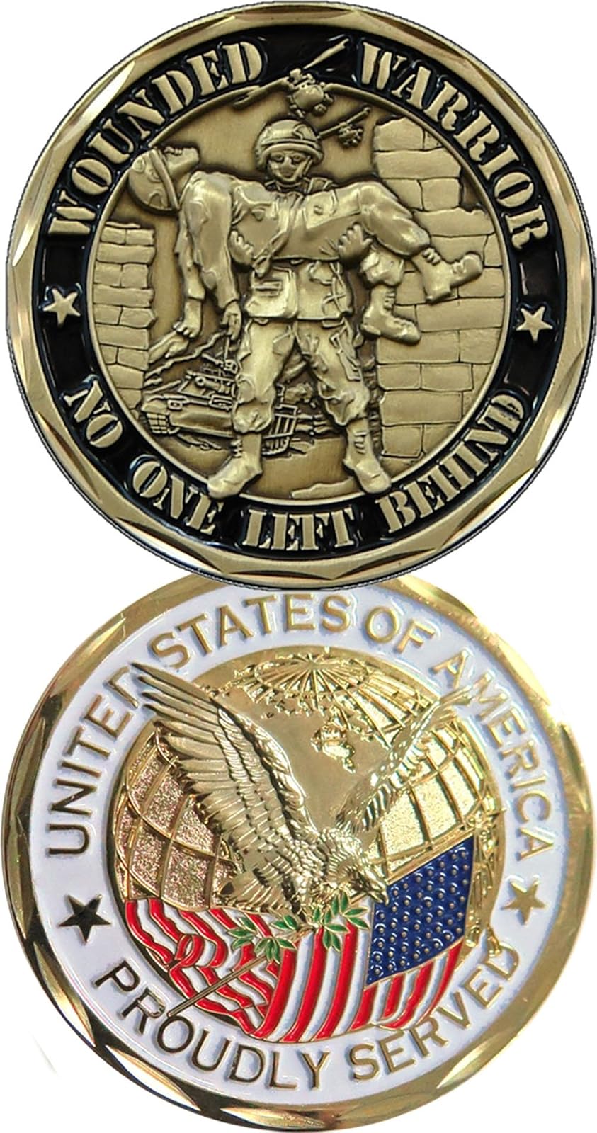 Eagle Crest Wounded Warrior PROUDLY SERVED Challenge Coin