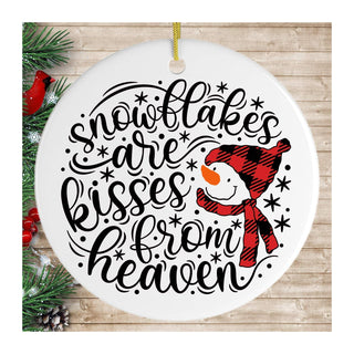 OrnamentallyYou Hanging Ornament, Snowflakes Are Kisses from Heaven Christmas Or
