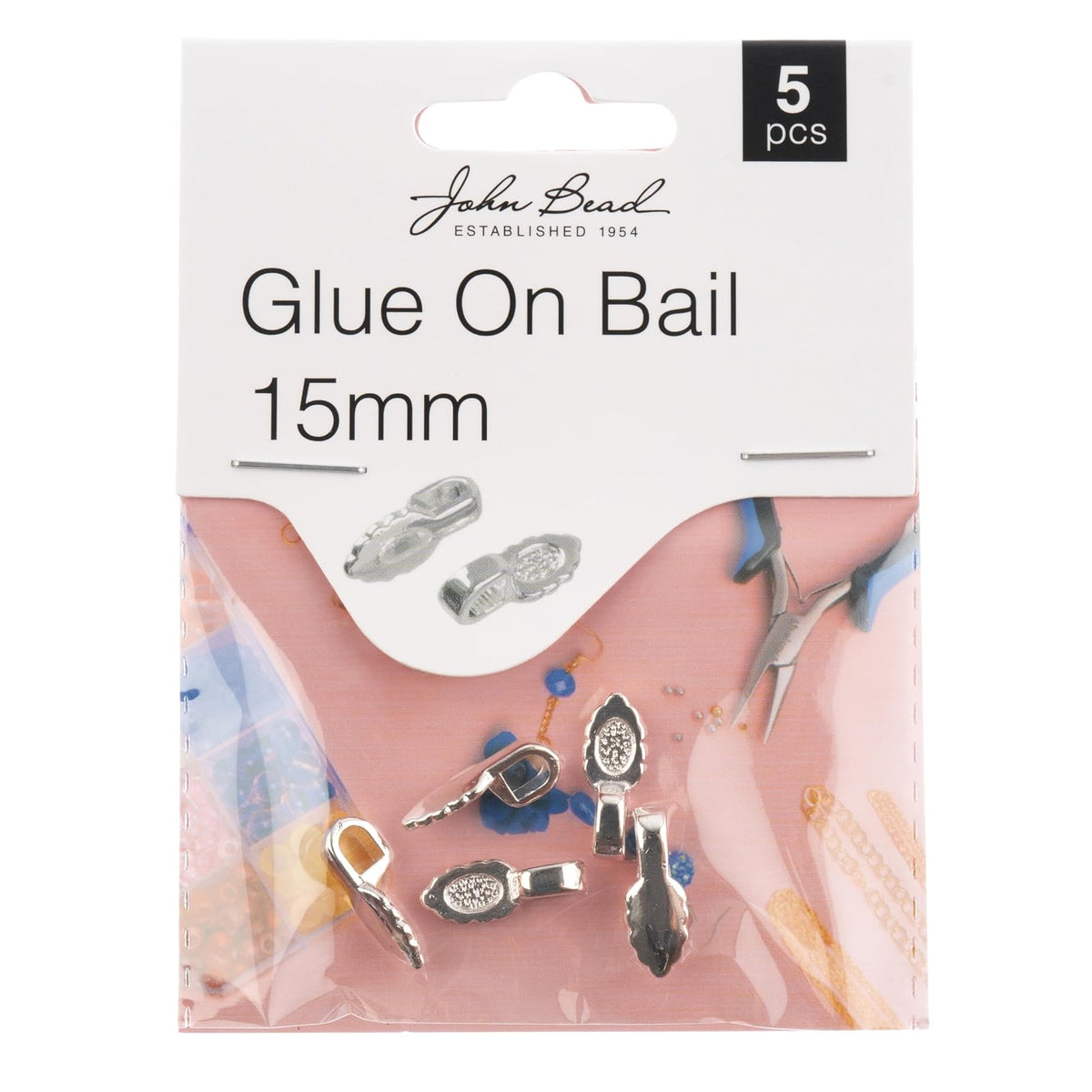 John Bead Craft Bead, 15mm, Silver