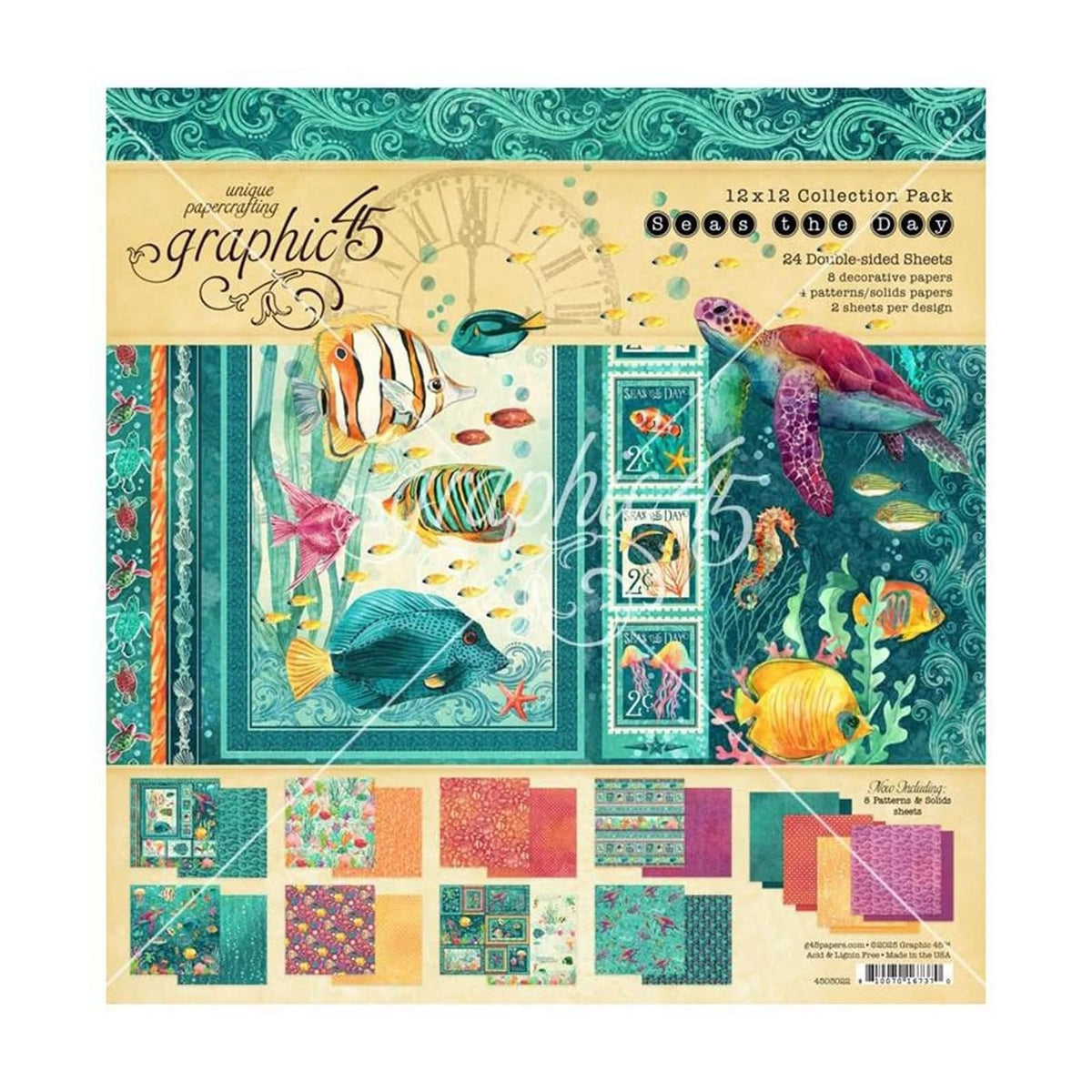 Graphic 45 Sheet Paper, 12x12, multicolor