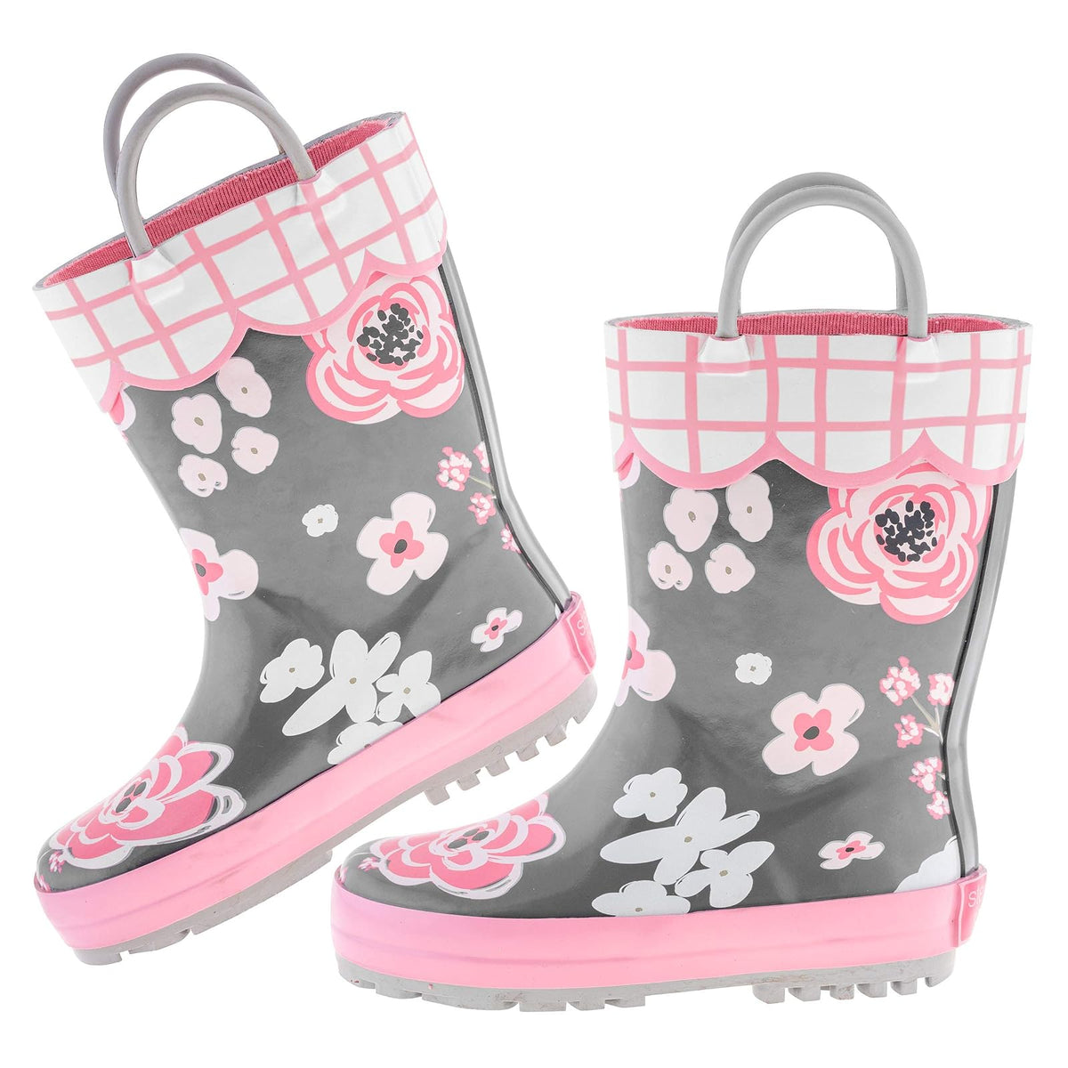 Stephen Joseph Boot, 13 Little Kid, Charcoal Floral
