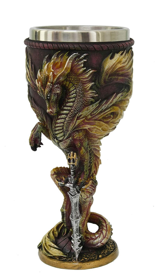Pacific Trading Flame Blade Winged Dragon with Sword and Removable Stainless Stain Inner