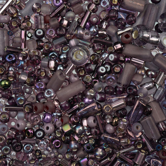 John Bead Craft Bead, Assorted, Purple Amethyst Assorted Mix