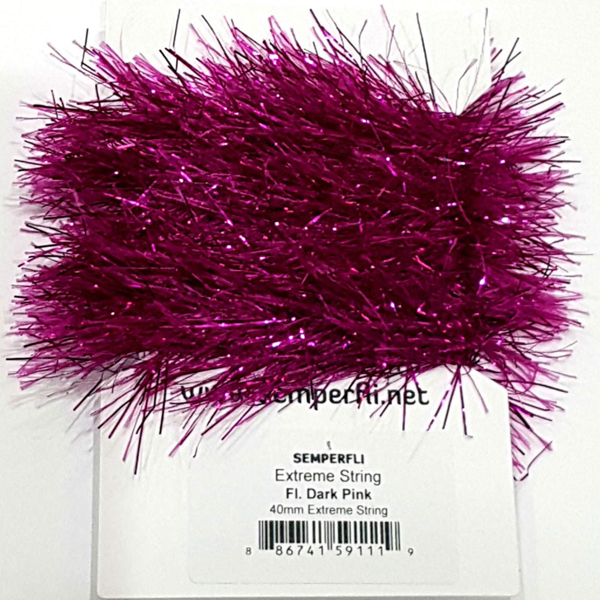 Semperfli Fishing Hook, 40mm Ultra Long Hackle, Fl. Dark Pink