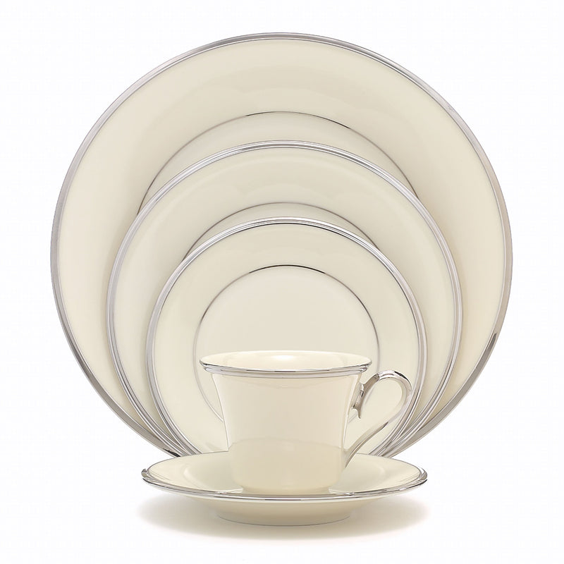 Lenox Solitaire Platinum-Banded Fine China 5-Piece Place Setting, Service for 1