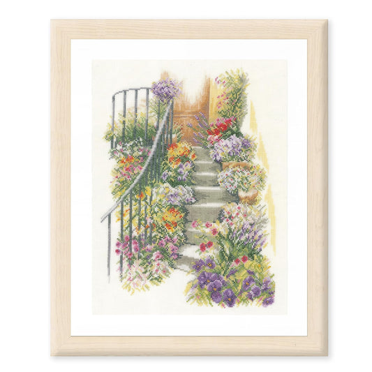 Vervaco Lanarte Counted Cross Stitch kit Flower Stairs