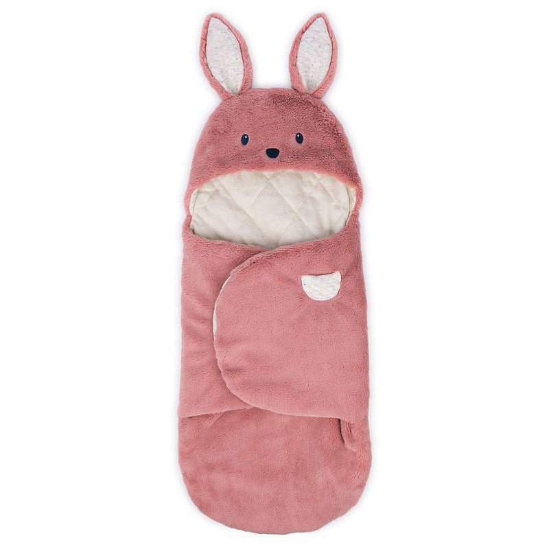 Spin Master Games Baby GUND Oh So Snuggly Bunny Blanket Wrap, Plush Hooded Baby Blanket Wrap for Newborns, Pink/Cream, 26”