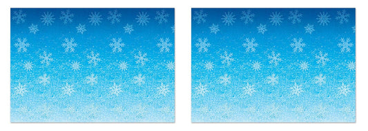 Beistle Snowflakes Backdrops 2 Piece, 4' x 30' Light Blue/White