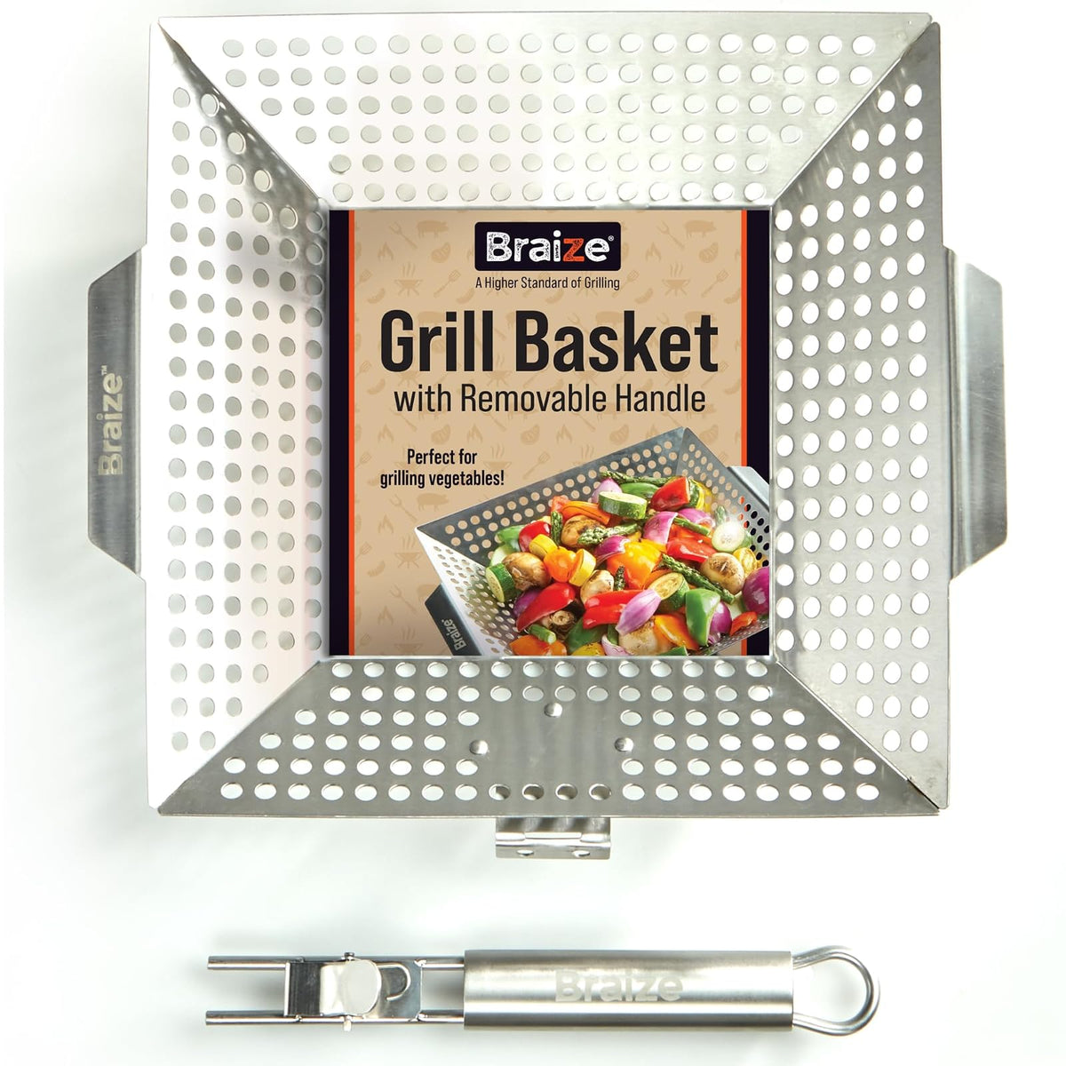 Braize Cooking Container, w/out Scrub Sponges, Chrome