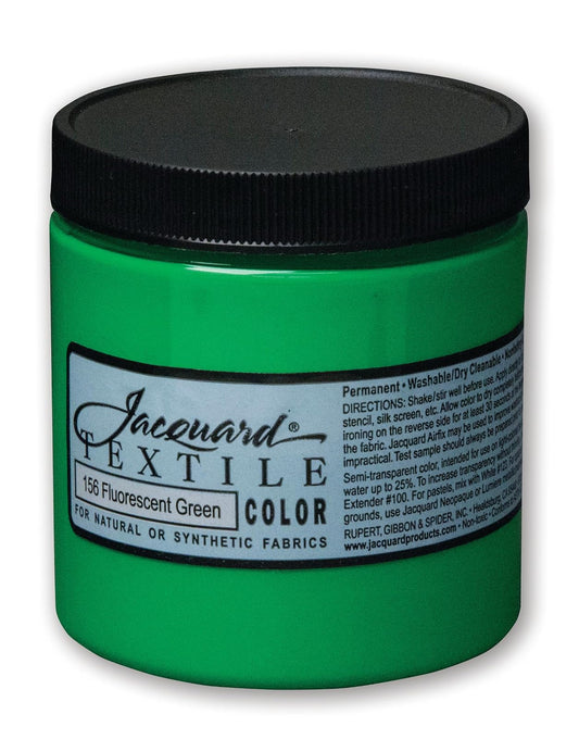 Jacquard Textile Color Fabric Paint 8Oz-Fluorescent Green