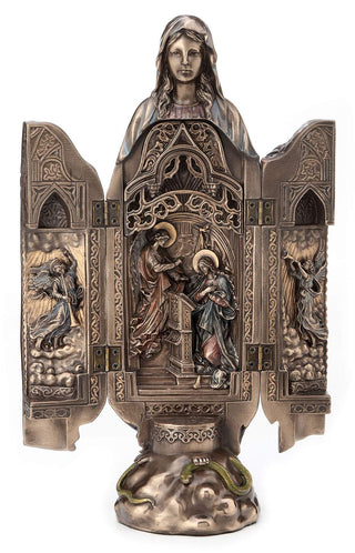 Unicorn Studio Veronese Design Lady of Grace Polyptych Sculpture of Annunciation