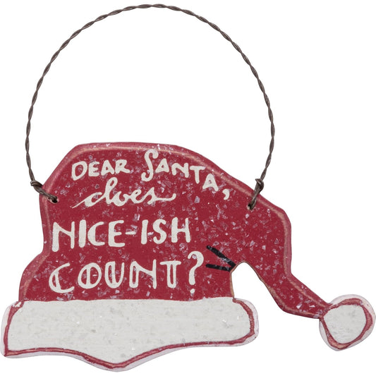Primitives by Kathy Hanging Ornament, Red, Rustic