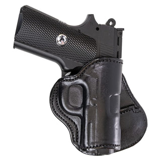Cardini Leather USA Gun Holster, 1.75", Black - Right Hand Draw (OWB)