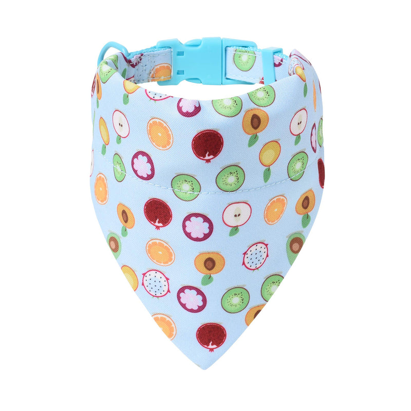 Mile High Life | Tropical Fruit Summer Collection | Soft Poly Cotton Fabric | Girl Dog Collars | Bandana Collar (Citrus, Collar: X-Small Neck 9&quot;-13&quot; -20 Ib)