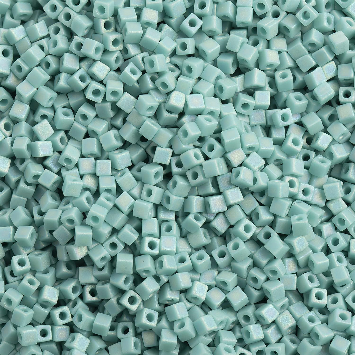 John Bead Craft Bead, Size: 1.8mm, Turquoise Green Opaque AB Matte