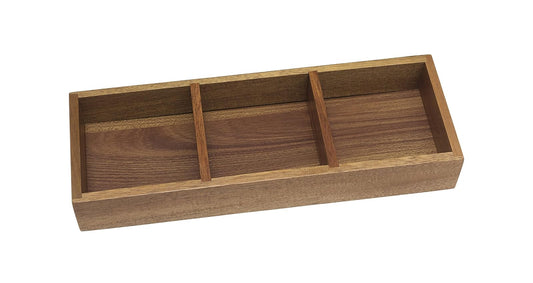 Lipper International 1123 Acacia Organizer Tray, 3-Compartments, 12" x 4 1/8" x 1 3/4"