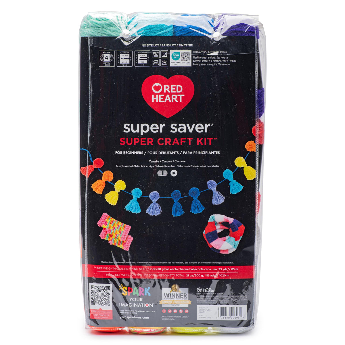 Red Heart Art Craft Kit, Super Craft Kit - Brights, Modern
