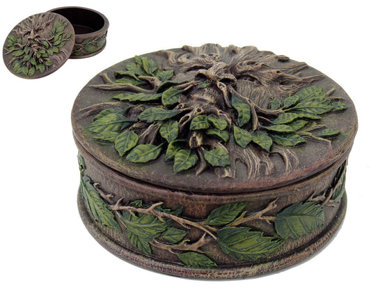 Pacific Trading Giftware PTC 4.5 Inch Greenman Norse Tree God Jewelry/Trinket Box Figurine