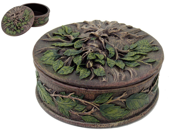 Pacific Trading Giftware PTC 4.5 Inch Greenman Norse Tree God Jewelry/Trinket Box Figurine